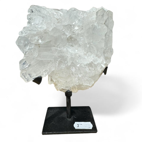 Elegant Quartz Clusters with Display Stands for Home Decor