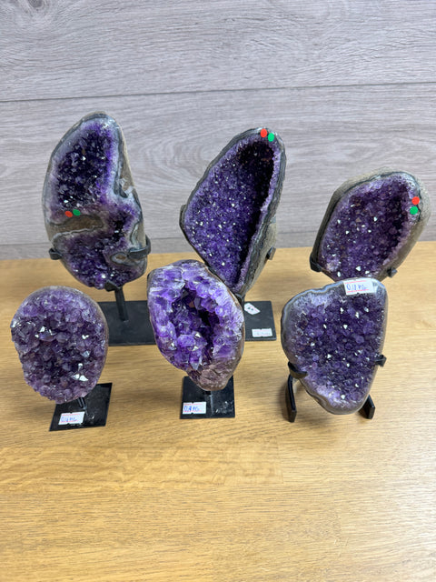 Uruguayan Amethyst Clusters with Stands - Serene Beauty