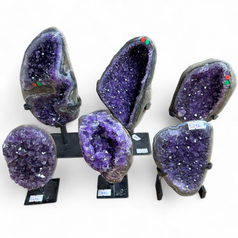 Uruguayan Amethyst Clusters with Stands - Serene Beauty