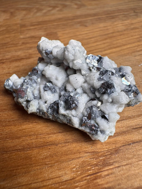 Galena Cubes with Botryoidal Calcite & Pyrite – Madan - Crystals & Reiki