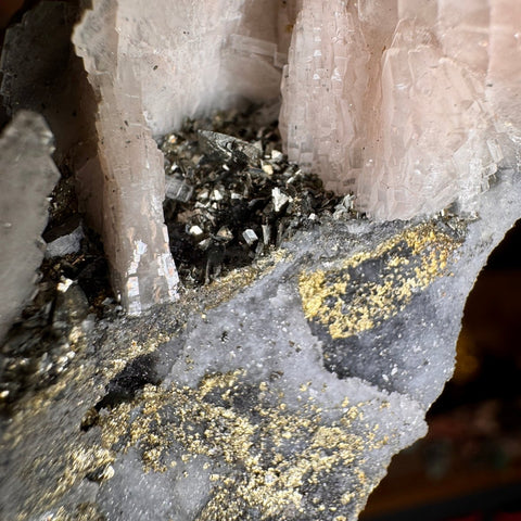 Baryte, Pyrite and Chalcopyrite Cluster - Stone of Angels