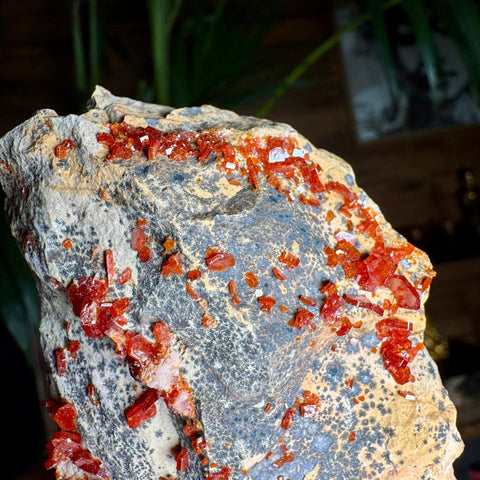 Fiery Crown Vanadinite Cluster – 161g - Crystals & Reiki