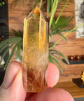 Golden Flame Citrine Point with Lepidocrocite & Rainbows – 20.55g - Crystals & Reiki