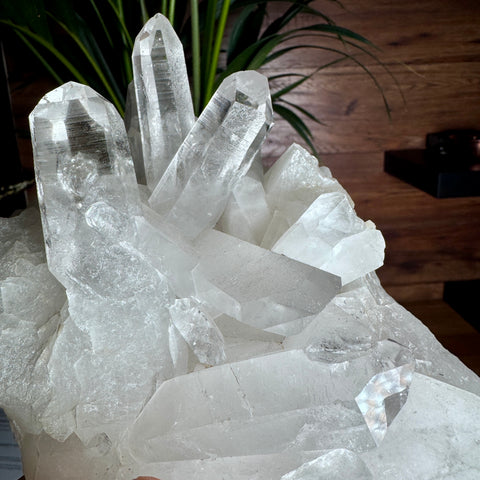 Elite Lemurian Quartz Cluster on Stand – 2.09kg – Intuitive Powerhouse