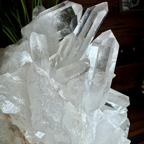 Elite Lemurian Quartz Cluster on Stand – 2.09kg – Intuitive Powerhouse