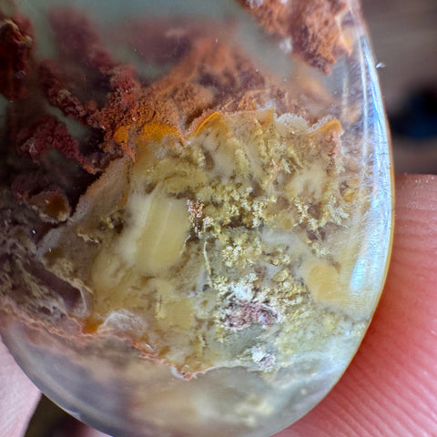 Deeply Coloured Plume Agate Pendant in 925 Sterling Silver