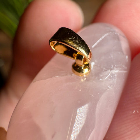 Rose Quartz Heart Pendant with 18ct Gold Plated Hoop