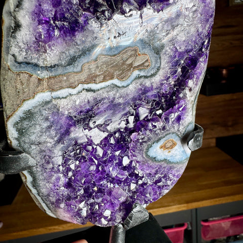 Premium Uruguayan Amethyst Cluster with Stand – 1.7kg