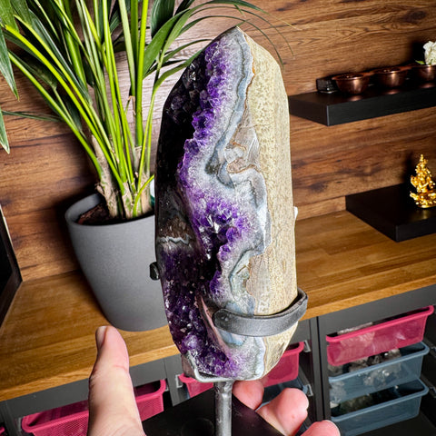 Premium Uruguayan Amethyst Cluster with Stand – 1.7kg