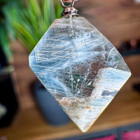Rare AA Grade Blue Tara Quartz Pendant: The Clarity Generator