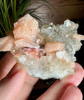Diamond Apophyllite with Peach Stilbite Flower and Heulandite – 195g - Crystals & Reiki