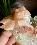 Diamond Apophyllite with Peach Stilbite Flower and Heulandite – 195g - Crystals & Reiki