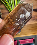 Smoky Quartz Point with Rainbows: Grounding and Light – 7cm / 88.4g - Crystals & Reiki