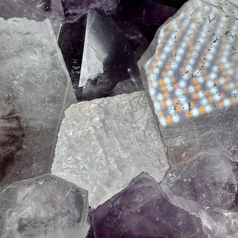 Amethyst Slice with Rainbows & Calcite on Stand | 3.2kg Masterpiece - Crystals & Reiki