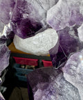 Amethyst Portal with Rainbows & Calcite on Stand | 4.25kg Monumental Specimen - Crystals & Reiki
