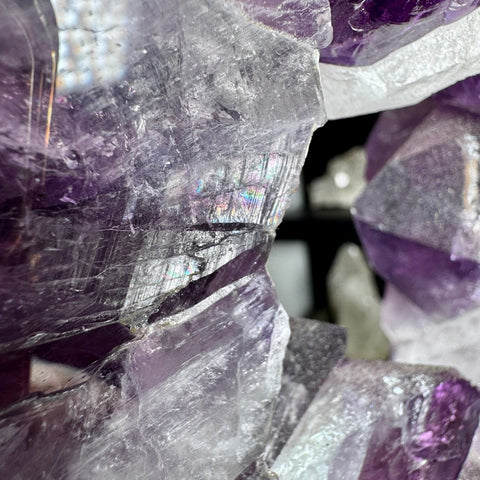 Amethyst Portal with Rainbows & Calcite on Stand | 4.25kg Monumental Specimen - Crystals & Reiki