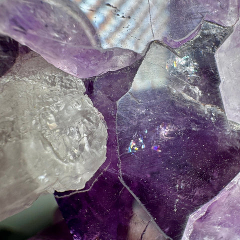 Amethyst Portal with Rainbows & Calcite on Stand | 4.25kg Monumental Specimen - Crystals & Reiki