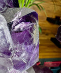 Amethyst Portal with Rainbows & Calcite on Stand | 4.25kg Monumental Specimen - Crystals & Reiki