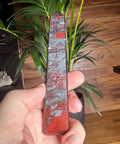 Hematite & Red Jasper (Jaspilite) Obelisk | Grounding Strength & Vitality - Crystals & Reiki