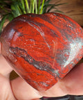Hematite & Red Jasper (Jaspilite) Heart – Strength, Passion & Grounded Love | 106g - Crystals & Reiki
