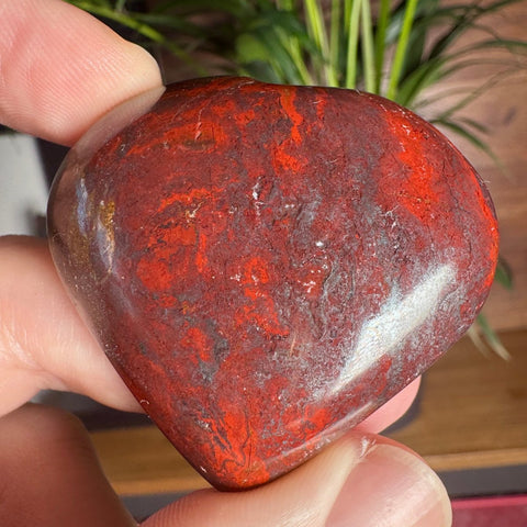 Hematite & Red Jasper (Jaspilite) Heart – Earth Power and Emotional Stability | 83g - Crystals & Reiki