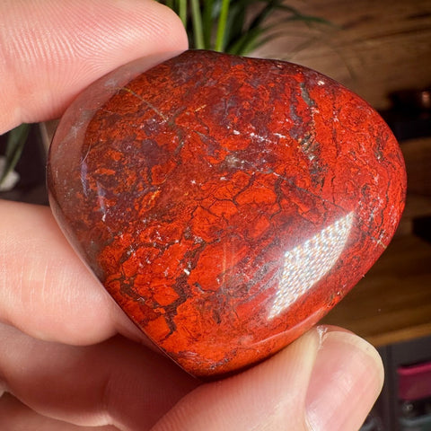 Hematite & Red Jasper (Jaspilite) Heart – Inner Strength and Rooted Courage | 83g (Copy) - Crystals & Reiki