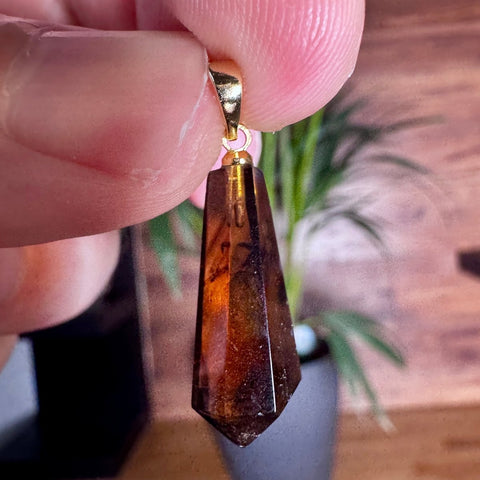 Golden Honey Citrine Pendant | Luminous Clarity | 18ct Gold Plated - Crystals & Reiki