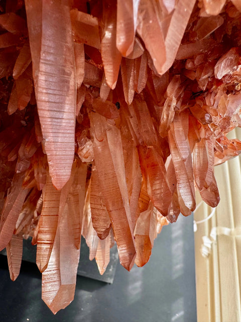 Tangerine Lemurian Laser Quartz Natural Cluster - Vibrant Energy - Crystals & Reiki