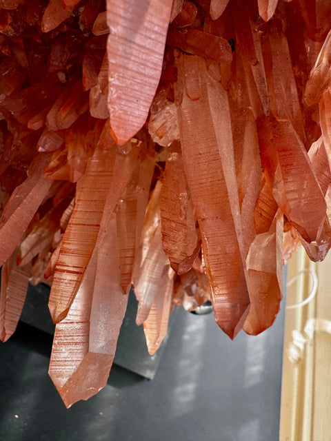 Tangerine Lemurian Laser Quartz Natural Cluster - Vibrant Energy - Crystals & Reiki