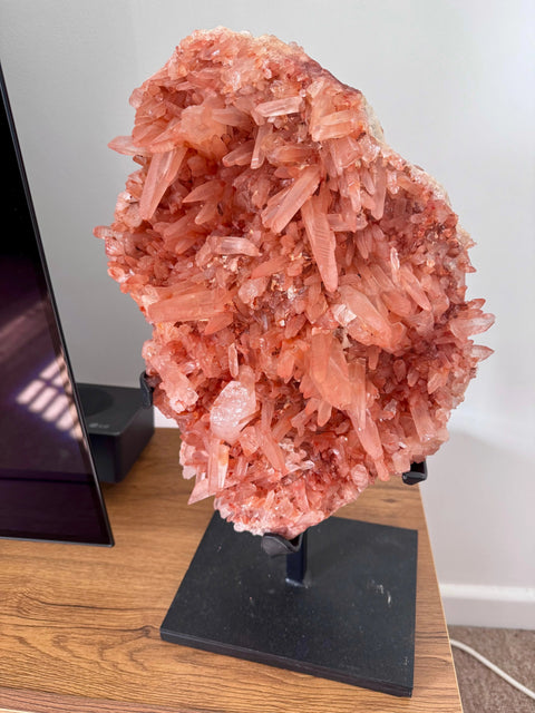 Tangerine Lemurian Laser Quartz Natural Cluster - Vibrant Energy - Crystals & Reiki