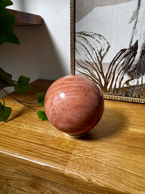 Peach Moonstone Sphere – Soothes Emotional Turmoil - 594g - Crystals & Reiki