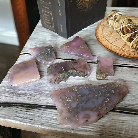 Rare Purple Moss Agate Slices - Crystals & Reiki