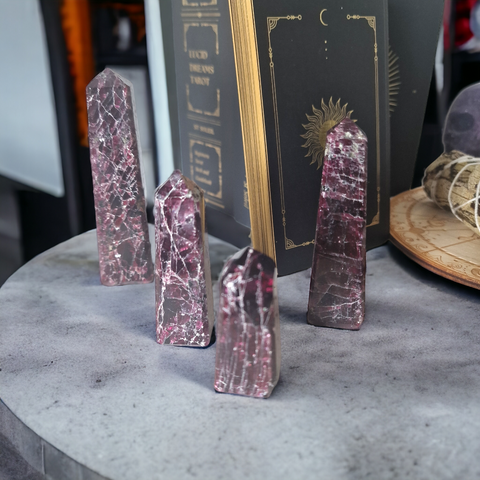 Garnet Obelisk Towers - Crystals & Reiki