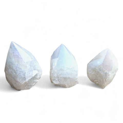 Stunning Aura Quartz Cutbase Points for Crystal Collections