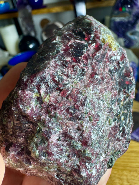 Pyrope Garnet Rough Natural Piece Three - Promotes Success and Prosperity - Crystals & Reiki