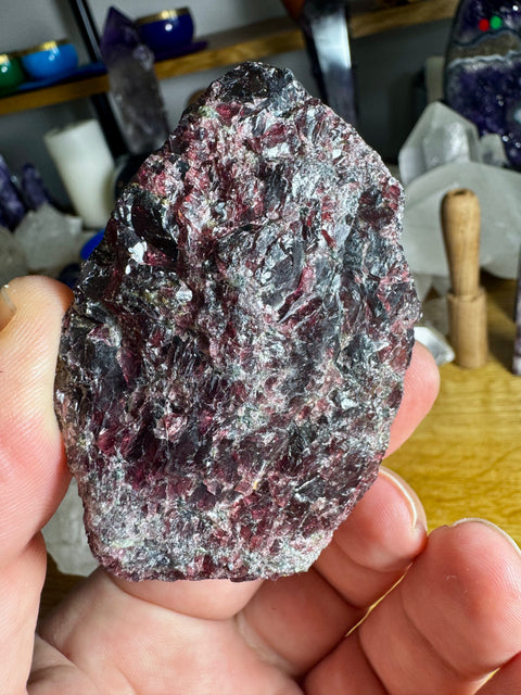 Pyrope Garnet Rough Natural Piece Three - Promotes Success and Prosperity - Crystals & Reiki
