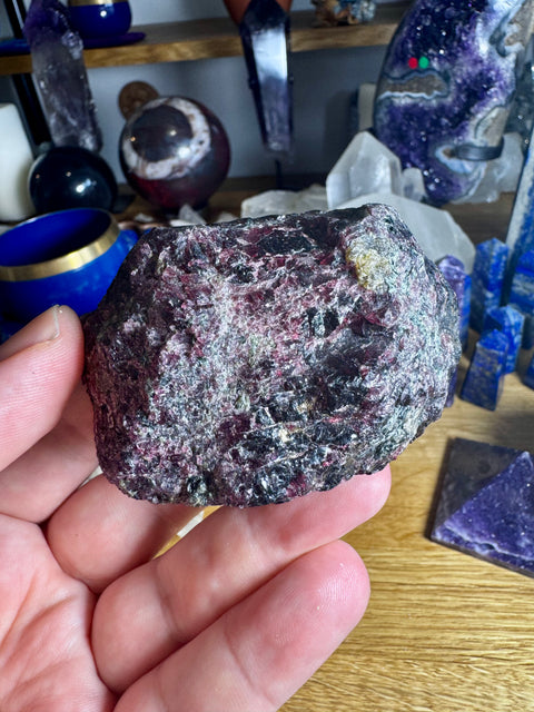 Pyrope Garnet Rough Natural Piece Three - Promotes Success and Prosperity - Crystals & Reiki