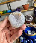 Rare Plume Agate With Amethyst Sphere - Natures Embrace - Crystals & Reiki