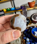 Rare Plume Agate With Amethyst Sphere - Natures Embrace - Crystals & Reiki