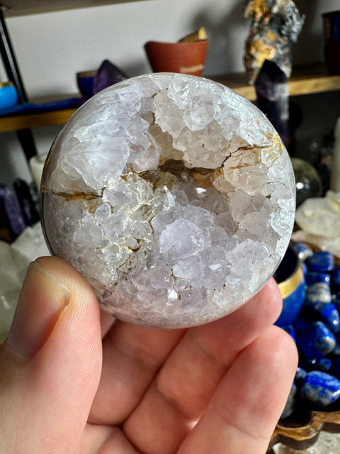 Rare Plume Agate With Amethyst Sphere - Natures Encapsulated - Crystals & Reiki