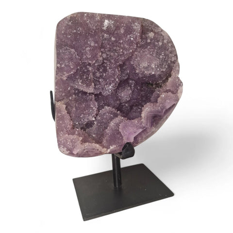 Rare Sugar Amethyst (Spirit Quartz) Cluster with Stand - Statement Piece - Crystals & Reiki