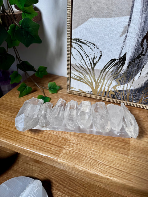 Reiki-Infused Himalayan Quartz & Selenite Healing Set – Chakra Balancing Power - Crystals & Reiki