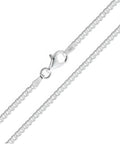 Sterling Silver Curb Chain Necklace - Italian High Quality - Crystals & Reiki