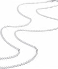 Sterling Silver Curb Chain Necklace - Italian High Quality - Crystals & Reiki