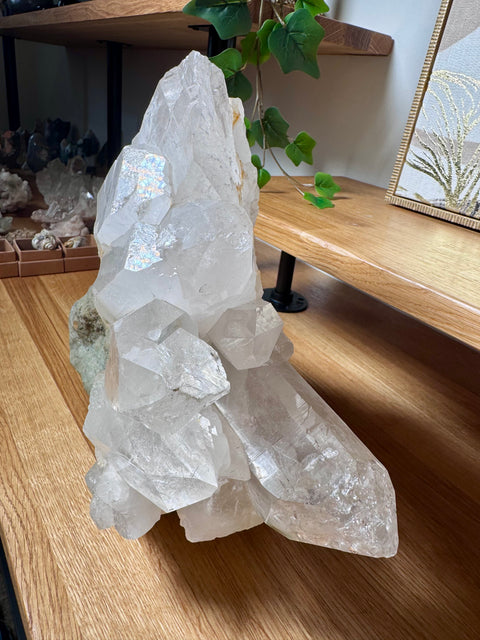 “The Mohawk” – Himalayan Quartz With Green Chlorite Cluster – The Guardian of Light – 9.4kg - Crystals & Reiki