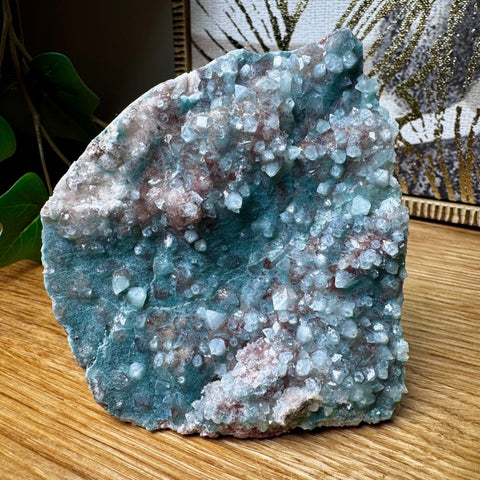 Super Rare Green Druzy Chalcedony with Apophyllite 170g - Crystals & Reiki