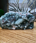Super Rare Green Druzy Chalcedony with Apophyllite & Calcite 104g - Crystals & Reiki