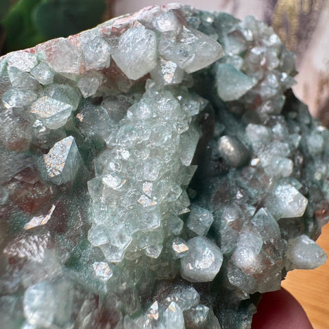 Super Rare Green Druzy Chalcedony with Apophyllite & Calcite 104g - Crystals & Reiki