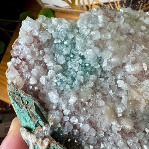 Super Rare Green Druzy Chalcedony with Apophyllite - Crystals & Reiki