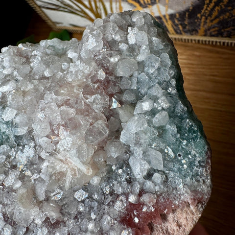 Super Rare Green Druzy Chalcedony with Apophyllite - Crystals & Reiki